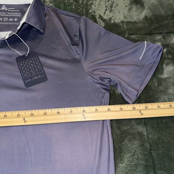 Boston Scott Golf Links Collection Polo Shirt Men Small Cloud Print Purple Blue - Picture 7 of 8